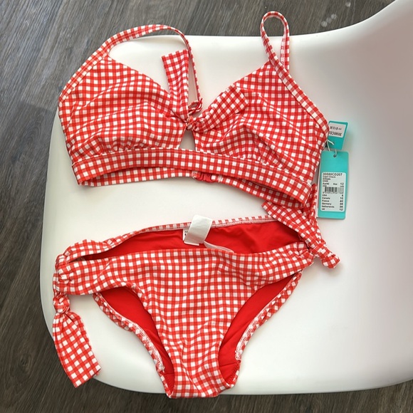 Seafolly Capri Check Bikini in Chilli Size 8 US - Picture 2 of 8
